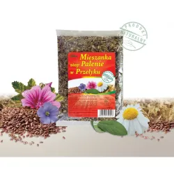 Mieszanka stop palenie w przełyku 100g Flos nasiona lnu korzeń prawpślazu rumianek liść szałwii kwiat ślazu