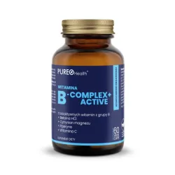 Witamina B-complex+ Active 60 kaps. Pureo Health betaina niacyna tiamina cytrynian magnezu inozytol kwas pantotenowy