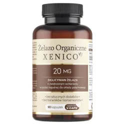 Żelazo Organiczne 90 kaps Xenico Pharma diglicynian żelaza chelat żelaza  kwas L-askorbinowy