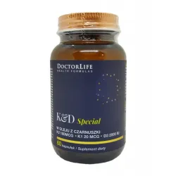 Witaminy K&D Special 60 kaps. w oleju z czarnuszki DoctorLife wit. K2 wit. K1 wit. D3 menachinon-7 filochinon cholekalcyferol
