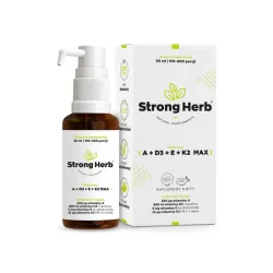 Witaminy ADEK 30ml Strong Herb A+D3+E+K2 MAX d-alfa-tokoferol palmitynian retinylu MK-7 menachinon cholekalcyferol