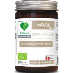 Maca ekstrakt BIO 500 mg 100 tabletek Energia i Witalność BeOrganic Medicaline Maca Lepidium meyenii