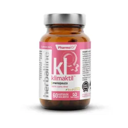 Klimaktil herballine 60 kaps. PharmoVit menopauza Pieprz czarny BioPerine koniczyna czerwona chmiel zwyczajny maca kwas foliowy