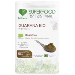 Guarana Bio w proszku 200g BeOrganic paullinia cupana