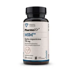 MSM siarka organiczna 750mg 120 tabletek PharmoVit MSM metylosulfonylometan zdrowie stawów
