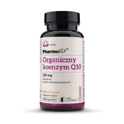 Koenzym Q10 organiczny 120mg 60 kaps. PharmoVit ubichinon lnulina korzenia cykorii prebiotyk bio perine