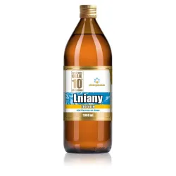Olej Lniany ZŁOTOLEN  Olej lniany Nieoczyszczony olej lniany tłoczony na zimno olej lniany 1000 ml