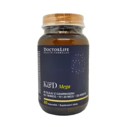 Witaminy K&D Mega 60 kaps. w oleju z czarnuszki DoctorLife wit. K2 wit. K1 wit. D3 menachinon-7 filochinon cholekalcyferol