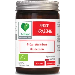Serce i krążenie 100 tabl. BeOrganic głóg waleriana serdecznik Crataegus monogyna Jacq. Valeriana officinalis L.