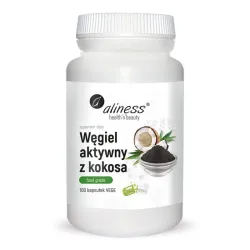 Aliness Węgiel Aktywny z Kokosa – 100 kapsułek VEGE