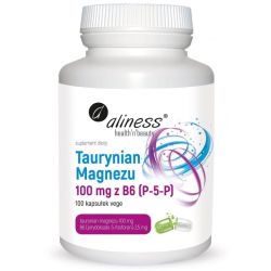 Aliness Taurynian Magnezu 100 mg z B6 (P-5-P) – 100 kapsułek VEGE