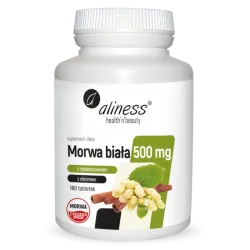 Aliness Morwa Biała 500 mg + Cynamonowiec + Chrom 180 tabletek