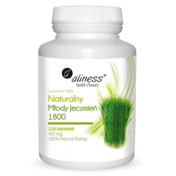 Aliness Naturalny Młody Jęczmień 1800 – sproszkowany sok z pędów, 120 tabletek, 450 mg