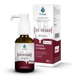Avitale Witamina D3 VEGAN 1000 j.m. – naturalna witamina D3 z alg, 30 ml, 600 porcji