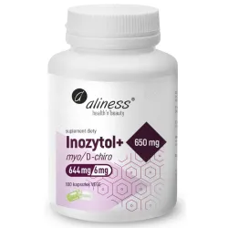 Inozytol Aliness Myo‑Inozytol + D‑Chiro 100 kapsułek – czysta formuła vege
