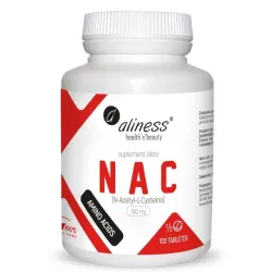 NAC N‑Acetyl‑L‑Cysteine Aliness 190 mg (½ tabletki) 100 tabletek – czysta forma NAC