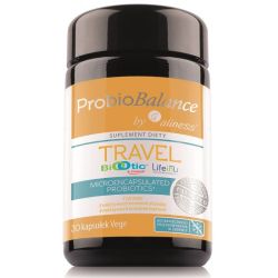 ProbioBalance Travel 30 kapsułek Aliness – Saccharomyces boulardii, Lactobacillus rhamnosus GG, Bacillus subtilis