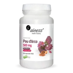 Pau d’Arco 500 mg 100 kapsułek Aliness – kora Lapacho Tabebuia impetiginosa