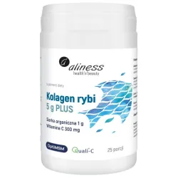 Kolagen rybi 5 g Plus Siarka Organiczna i Witamina C 157,5 g Aliness – kolagen z dzikiego dorsza