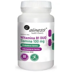Witamina B1 Duo 100 mg 100 tabletek Aliness – pirofosforan tiaminy, chlorowodorek tiaminy