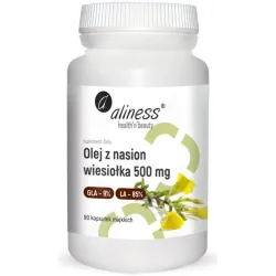 Olej z nasion wiesiołka 500 mg 90 kapsułek Aliness – GLA, LA, Oenothera biennis